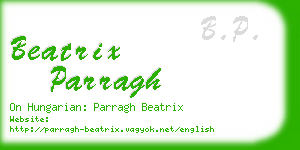 beatrix parragh business card